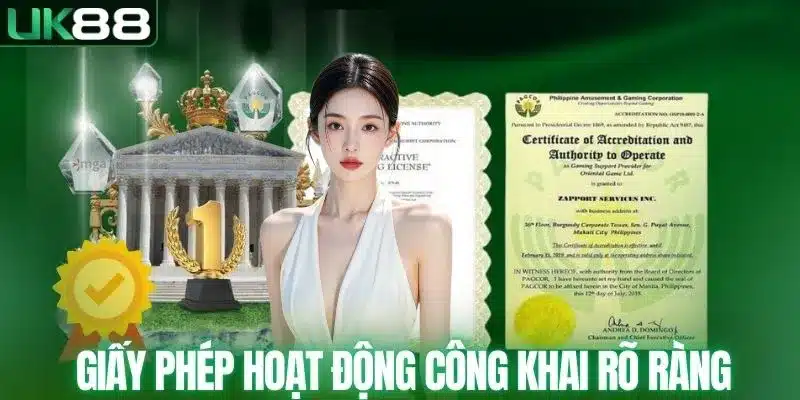 Giấy phép hoạt động công khai rõ ràng